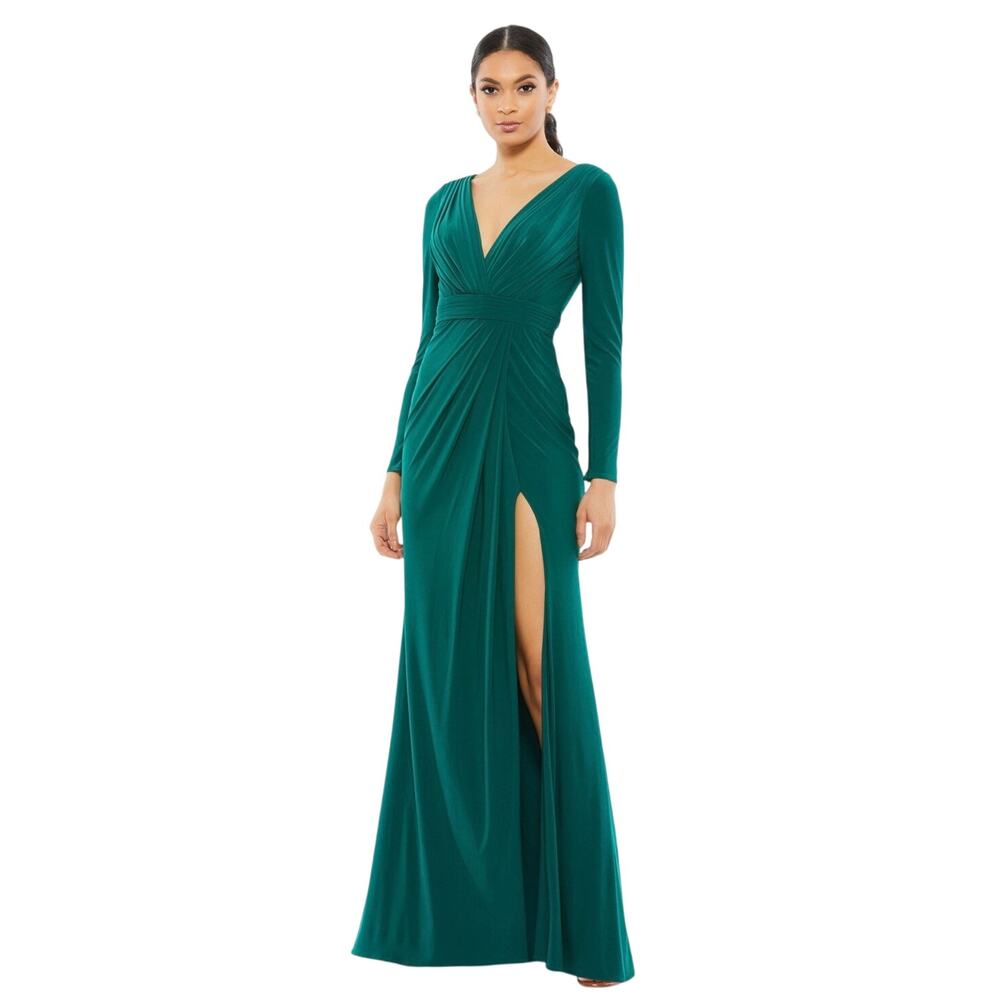 Ieena for Mac Duggal 26554 High Slit Long Sleeve Dress